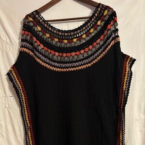 Peruvian Connection crochet pattern top intricate, multi colored. Swimsuit cover